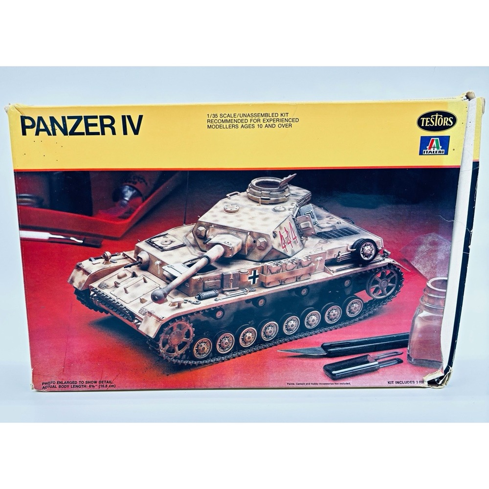 Testors Panzer IV 1:35 Scale Gray Plastic Model Kit 808 Unassembled Tank
